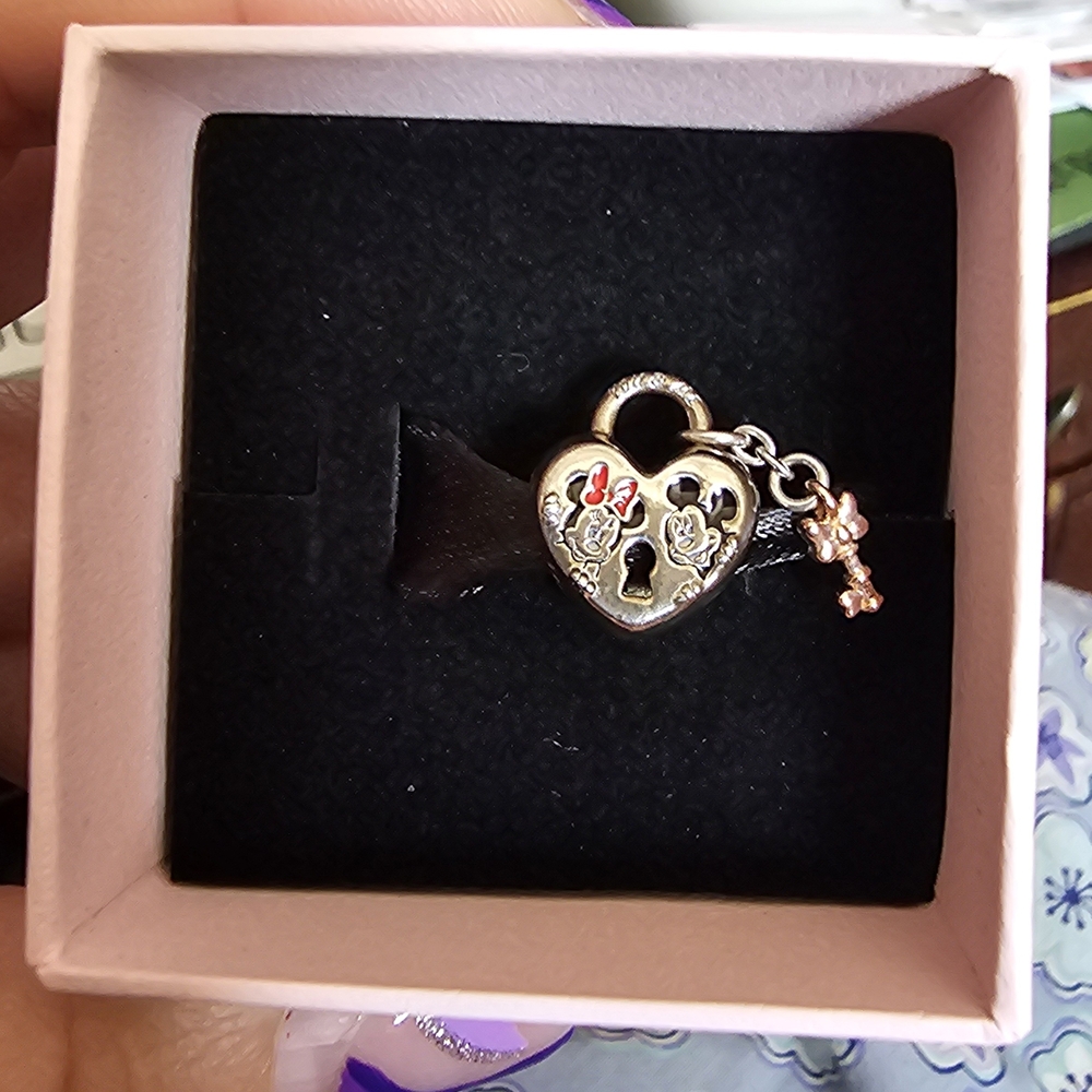 Heart Lock Charm Bracelet - Silver and Rose Gold